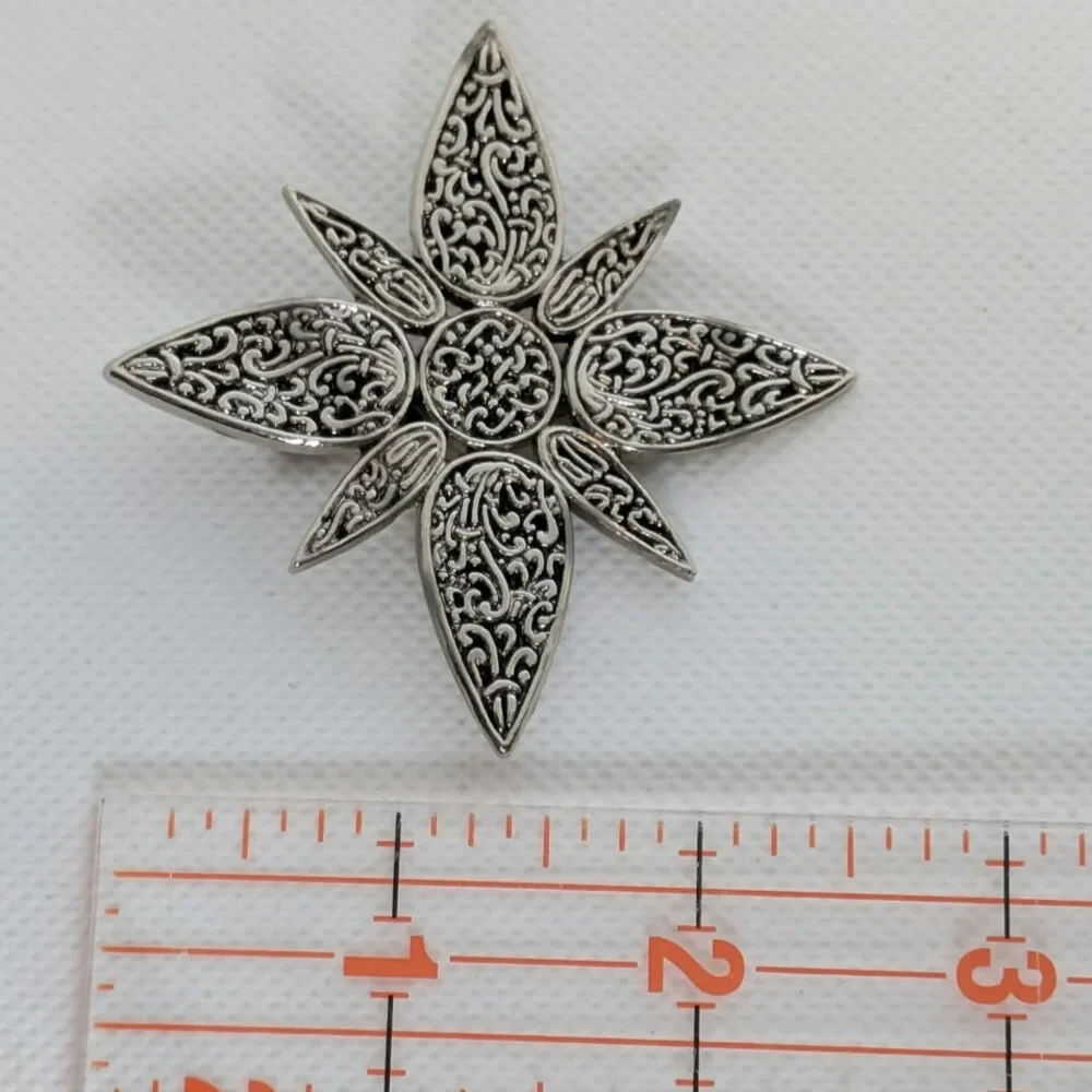 John Hardy Tie Clip Scarf Clip Hair Clip Signed JH Bali Silver Tone - Picture 4 of 5